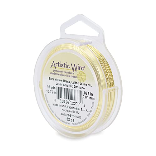 Artistic Wire 0,64 mm (22 Gauge) Bare Yellow Brass Craft Wire, Messing, 64 mm, 15 yd / 13.7 m von Artistic Wire