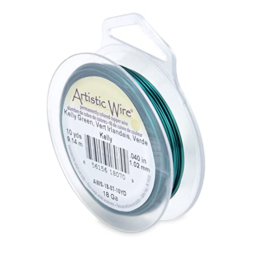 Artistic Wire 18 Gauge / 1.0 mm Anlaufbeständiger, Farbiger Kupfer-Basteldraht, Kelly Green, 10 yd von Artistic Wire