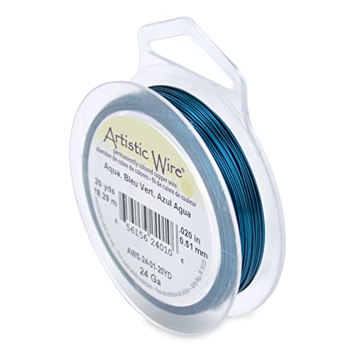 Artistic Wire 24 Gauge / .51 mm Anlaufbeständiger, Farbiger Kupfer-Basteldraht, Aqua, 20 yd von Artistic Wire