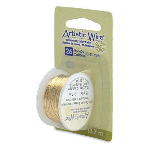 Artistic Wire Beadalon, 26 Gauge Craft Wire, Non-Tarnish Brass, 15 yd (13.7 m) Basteldraht, Messing, Gold, 41 mm von Artistic Wire