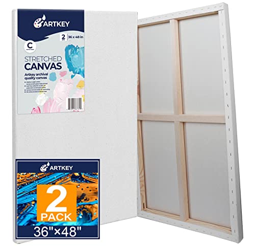 Keilrahmen zum Malen, 90 x 120 cm, 2er-Pack, 300 g/m², dreifach grundiert, säurefrei, 100 % Baumwolle, gerahmte Leinwand, leere Kunstleinwände für Acryl, Gießen, Öl, Aquarellmalerei Keilrahmen zum Malen, 90 x 120 cm, 2er-Pack, 300 g/m², dreifach grundiert, säurefrei, 100 % Baumwolle, gerahmte Leinwand, leere Kunstleinwände für Acryl, Gießen, Öl, Aquarellmalerei von Artkey