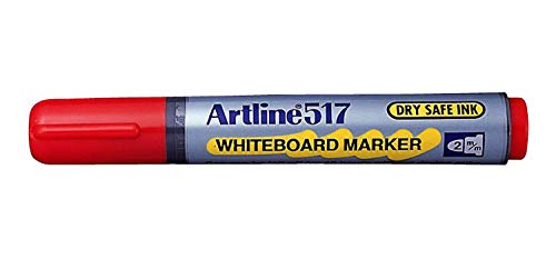 ARTLINE Marker"Dry Safe""517", trocken abwischbar, konische Spitze, 2 mm, Rot, 3 Stück von Artline