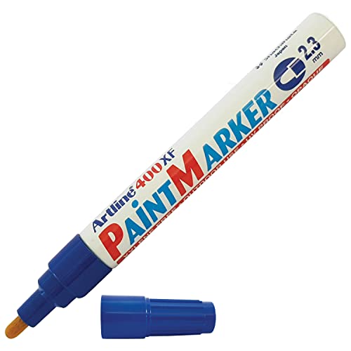 artline 2,3 mm 400XF blauer dokumentenechter Lackmarker, UV-beständig, wasserfeste Tinte (1 x Marker) von Artline