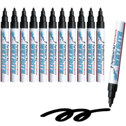 Artline 47 Wetrite Marker, Rundspitze, Strichbreite 1,5 mm, Schwarz, 12er-Pack von Artline