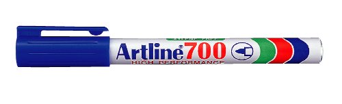 Artline 700, 12 Permanentmarker, feine Rundspitze, Strichbreite 0,7 mm blau von Artline