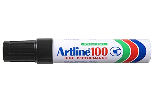 Artline Big Nib Magnum Permanentmarker, mit 7,5–12 mm Keilspitze für klare und sichtbare Beschriftungen oder Beschriftungen, große Permanentmarker für den Innen- und Außenbereich, 6 schwarze Marker von Artline