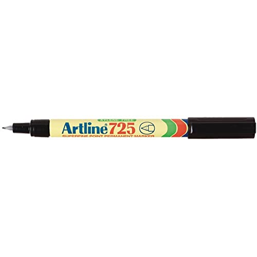 artline Ek725 Permanentmarker mit Taschenclip, sehr fein, 0,4 mm, Schwarz von Artline