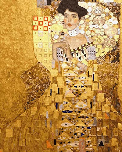 Artnapi Malen nach Zahlen Erwachsene mit Rahmen | DIY Handgemalt | Adele Bloch-Bauer Gustav Klimt | Kit für Anfänger und Erwachsene | Set inklusive Acrylfarben & Pinsel | 40x50cm Leinwand | Geschenke von Artnapi