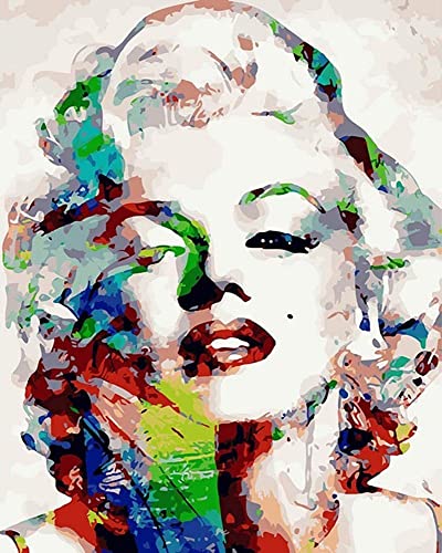 Artnapi Malen nach Zahlen Erwachsene mit Rahmen | DIY Handgemalt | Marilyn Monroe | Kit für Anfänger und Erwachsene | Set inklusive Acrylfarben & Pinsel | 40x50cm Leinwand | Ideal als Geschenk von Artnapi