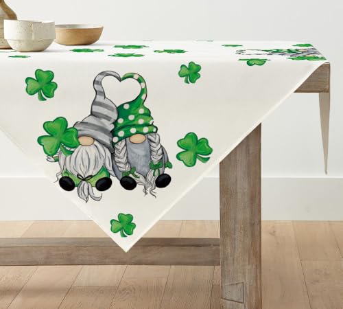 Artoid Mode Gnom Kleeblatt St. Patrick's Day Tischwäsche, Saisonnal Frühling Küche Tisch Dekoration Drinnen Urlaub Party Dekor 85x85 cm von Artoid Mode