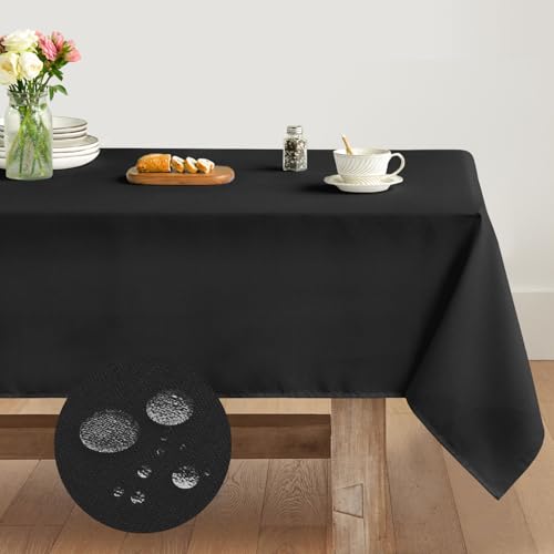 Artoid Mode Schwarz Tischdecke 140x110 cm, Saisonnal Halloween Wasserabweisend Fleckschutz Tischwäsche Küche Dekoration Urlaub Party Dekor von Artoid Mode