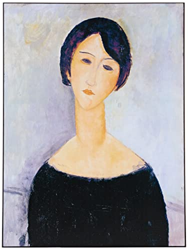 Artopweb ZA22077 MODIGLIANI Woman In Black Decorative Panel, Wood MDF, Multicolour, 53x71 Cm von Artopweb