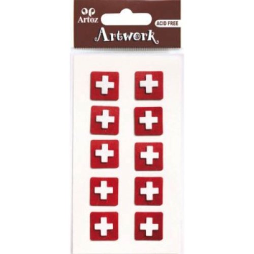 Artoz Artwork 3D Motiv-Sticker 185590-75,"Flagge - Fahne Schweiz, Handmade von Artoz Artwork