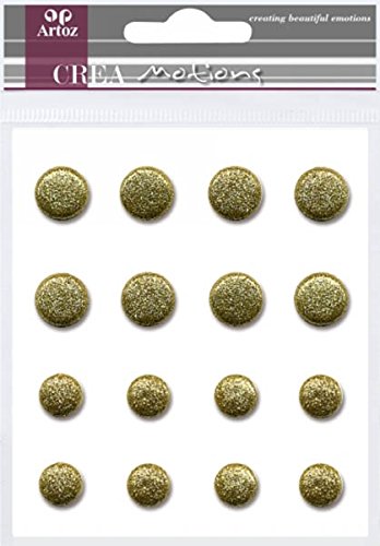 Artoz CREA motions ScrapBooking Brads Glitter, gold Schmuck-Klammern, Größen 8 mm und 10 mm von Artoz CREA motions