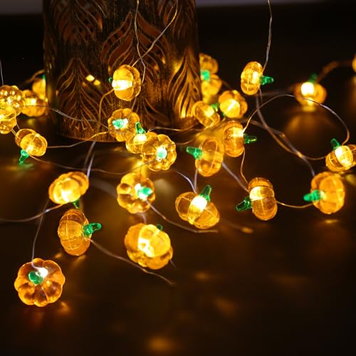 Artrastar Halloween Lichterkette Batterie 20 LEDs 2.2M Halloween Deko mit Timer Outdoor & Indoor Kürbis Lichterkette für Halloween, Party, Innen, Tür, Kinderzimmer, Haus von Artrastar