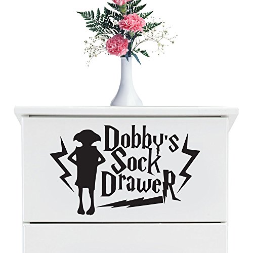 Dobbys Sock Drawer Sockenschubladen Aufkleber Decal Sticker Kinderzimmer (100x80mm) by Inspired Walls® (1 SET) von Artstickers