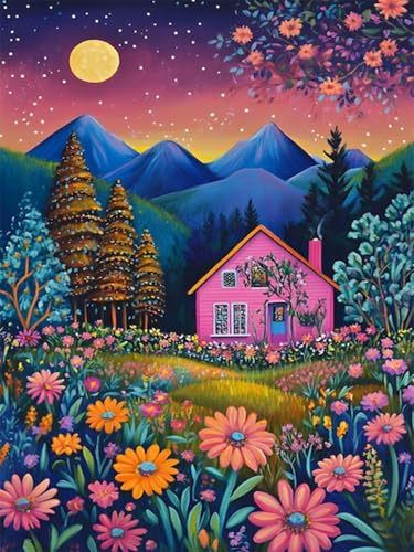 Arttoplus Malen Nach Zahlen Erwachsene Blumen Haus-Malen Nach Zahlen Haus,Landschaft Paint by Numbers Adult für Home Décor(30x40cm) von Arttoplus