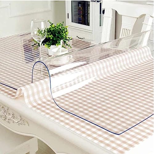 Artwelt Tischdecke Transparent Tischfolie 2.0mm Glasklar Folie Outdoor Tischschutz Wasserdicht Abwaschbar Polyvinylchloride Folie Wunschmaß Fettdicht Tischschutzfolie (120X80) von Artwelt