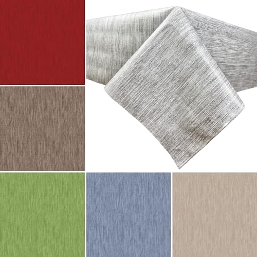 Artwelt Wachstuch Tischdecke Unifarben Gemustert Abwaschbar Wachstuchtischdecke Knitterfrei Tischtuch Folio Ideal für Küche Esszimmer Garten Outdoor Partys Besondere Anlässe (100X140cm, Grau) von Artwelt