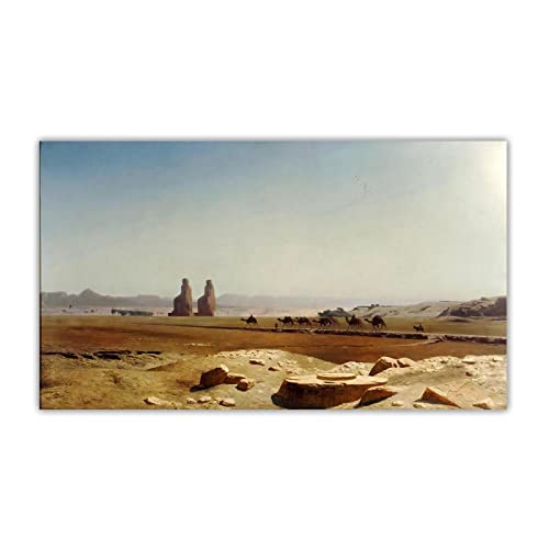 Artwork Grocery Store Berühmte Gemälde auf Leinwand Jean Leon Gerome The Plain of Thebes (Upper Egypt) auf Leinwand druck.Wohnzimmer Dekor Bilder 40x68cm Rahmenlos von Artwork Grocery Store