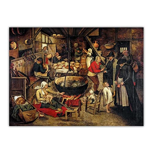 Berühmte Gemälde auf Leinwand Pieter Bruegel II "Visiting the peasants"auf Leinwand druck.Wohnzimmer Dekor Bilder 30x39cm Rahmenlos von Artwork Grocery Store