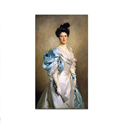 Berühmte Gemälde von John Singer Sargent – ​​„Mrs. Joseph Chamberlain“. Wandbild auf Leinwand für Wohnzimmer Schlafzimmer 80 x 160 cm (31,5 x 63 Zoll) rahmenlos von Artwork Grocery Store