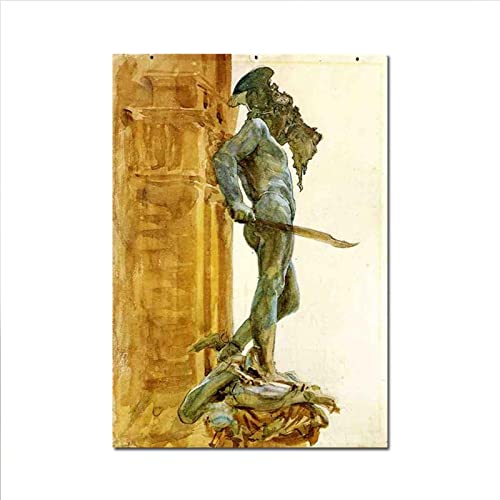 Berühmte Gemälde von John Singer Sargent – ​​„Perseus, Florenz“. Leinwand Wandkunst Bild für Wohnzimmer Schlafzimmer Dekoration 30x48cm (11.8x18.9in) Rahmenlos von Artwork Grocery Store