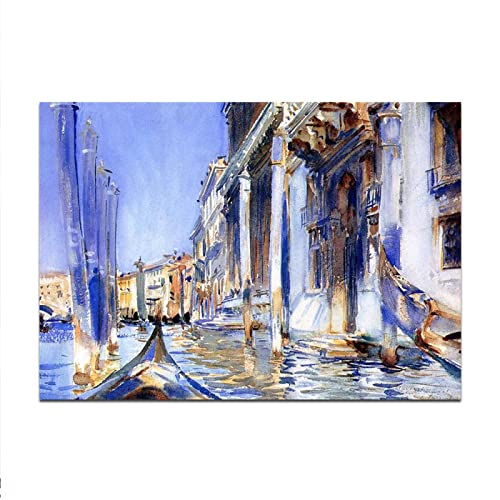 Berühmte Gemälde von John Singer Sargent – ​​„Rio dell Angelo“. Wandbild auf Leinwand für Wohnzimmer, Schlafzimmer, Dekoration, 70 x 112 cm (27,5 x 44 Zoll), rahmenlos von Artwork Grocery Store