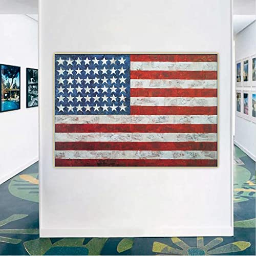 Leinwand Wandkunst Jasper Johns"Art Effects Flag 1954"Druck auf Leinwand-Kunstdruck auf Leinwand-Reproduktion berühmter Gemälde 20x30cm Rahmenlos von Artwork Grocery Store