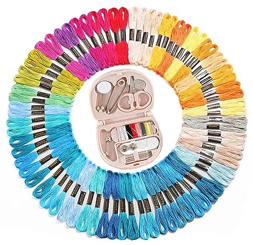 Artxfovy 200 Stück Sticktwist Kreuzstichgarne String Kit mit Werkzeug Zubehör für Kreuzstich Fäden, Armband Garn, Craft Floss, Aroic Embroidery Floss Set von Artxfovy