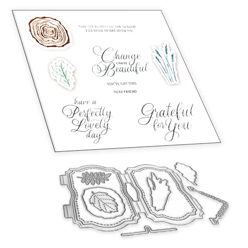 2024 Neue Metall Schneiden Sterben Und Stempel Set,Weihnachten Silikon Klar Stempel Für DIY Geburtstage Scrapbooking Kunst Handwerk Supplies Stamping (Z9318-stempel und Stanzformen Set) von Aruieys