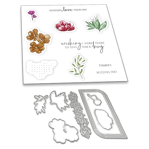 2024 Neue Metall Schneiden Sterben Und Stempel Set,Weihnachten Silikon Klar Stempel Für DIY Geburtstage Scrapbooking Kunst Handwerk Supplies Stamping (Z9319-stempel und Stanzformen Set) von Aruieys