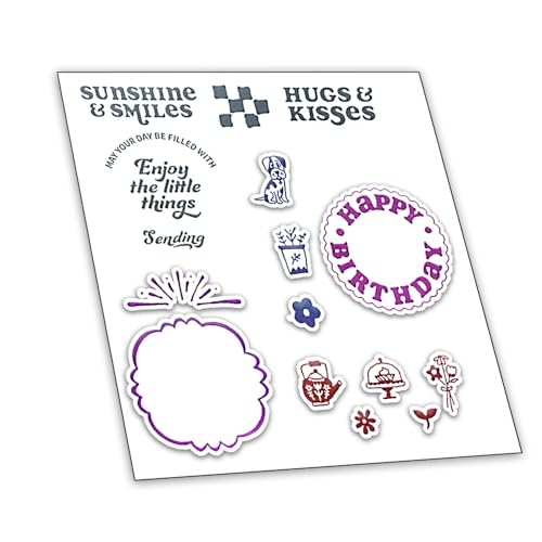 2024 Neue Metall Schneiden Sterben Und Stempel Set,Weihnachten Silikon Klar Stempel Für DIY Geburtstage Scrapbooking Kunst Handwerk Supplies Stamping (Z9336-stempel und Stanzformen Set) von Aruieys