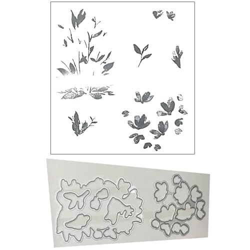 2024 Weihnachten Neue Metall Schneiden Sterben Und Silikon Stempel Set,Für Halloween DIY Geburtstage Scrapbooking Kunst Supplies Handwerk Supplies Stamping (M159-stempel und Stanzformen Set) von Aruieys