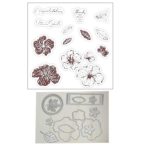 2024 Weihnachten Neue Metall Schneiden Sterben Und Silikon Stempel Set,Für Halloween DIY Geburtstage Scrapbooking Kunst Supplies Handwerk Supplies Stamping (M161-stempel und Stanzformen Set) von Aruieys