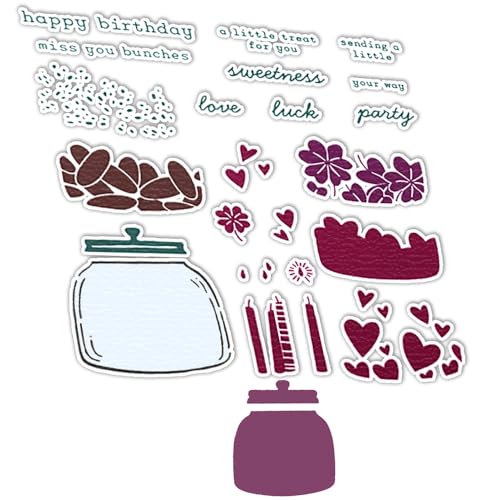 2025 Neue Blumen Geburtstag Dekoration Pflanzen Metall Schneiden Sterben Und klar Stempel Set, Für Grußkarte Scrapbooking Handwerk DIY Fotoalbum (M2408-stempel und Stanzformen Set) von Aruieys