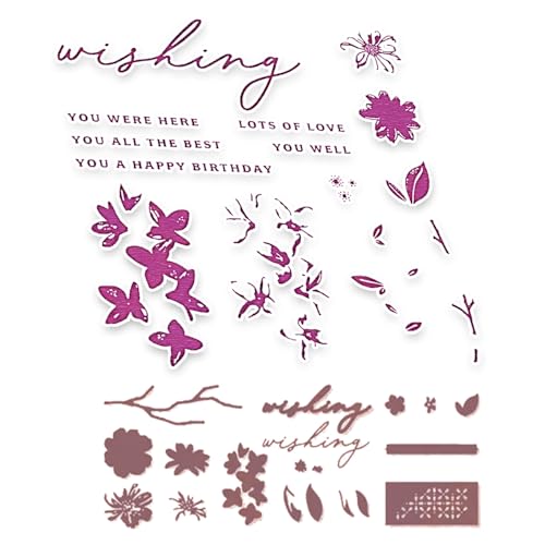 2025 Neue Weihnachten Tiere und Blumen Metall Schneiden Sterben Und Stempel Set, Für DIY Kunst Geburtstage Scrapbooking Handwerk Supplies Stamping Fotoalbum (M0852-stempel und Stanzformen Set) von Aruieys