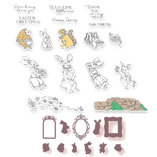 2025 Neue Weihnachten Tiere und Blumen Metall Schneiden Sterben Und Stempel Set, Für DIY Kunst Geburtstage Scrapbooking Handwerk Supplies Stamping Fotoalbum (M0855-stempel und Stanzformen Set) von Aruieys