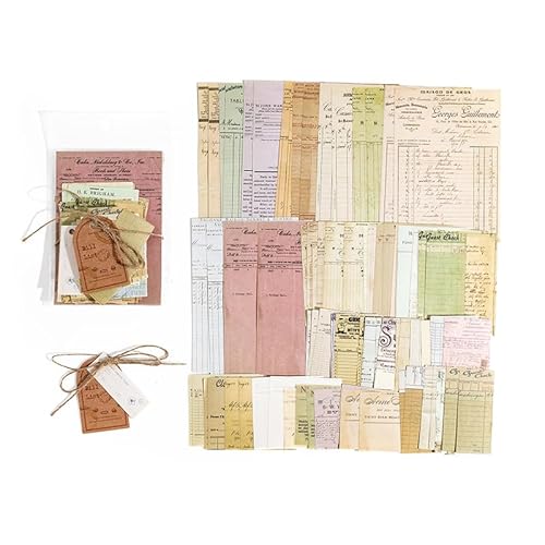 50 Muster Vintage Post Office Serie Vintage Pflanzen Schmetterlinge Dekoratives Papier Scrapbook Journaling Supplies für die Herstellung von Junk Magazine Dekor Kennzeichnung Album (T68, 15cmx16cm) von Aruieys