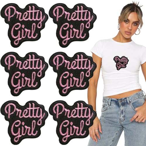 Aufnäher: Pretty Girl für Kleidung, Jacken, Jeans, Rucksäcke, Hüte, Kunst, 8 Stück von Arvintas