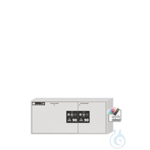 Asecos UB-S-90 Sicherheitsunterbauschrank mit 2 Schubladen, Zylinderschloss und Schließstandanzeige, Lichtgrau, 1402mm Breite, 502mm Tiefe, 600mm Höhe von Asecos