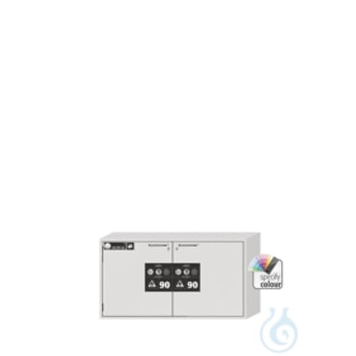 Asecos UB-ST-90 Sicherheitsunterbauschrank mit 1 Schublade, 1 Flügeltür, Zylinderschloss und Schließstandanzeige, Lichtgrau, 1102mm Breite, 502mm Tiefe, 600mm Höhe von Asecos