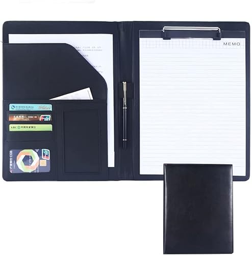 A4 Konferenzmappe Padfolio-Portfolio-Hülle für Geschäfts-Lebensläufe, Padfolio-Portfolio-Ordner mit Klemmbrett im A4-Format, Organizer für Vorstellungsgespräche, Konferenzen und juristische Dokumente von Asfgchh