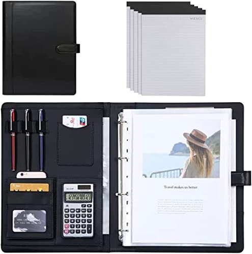 Asfgchh A4 Konferenzmappe A4 PU Leder Padfolio Professionelle Portfolio Mit Herausnehmbarem Binder Klemmbrett Binder Organizer Für Business Organizer Interview Und Meeting von Asfgchh