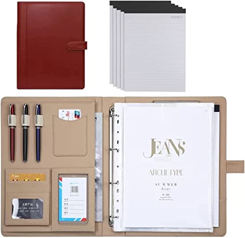 Asfgchh A4 Konferenzmappe A4 PU Leder Padfolio Professionelle Portfolio Mit Herausnehmbarem Binder Klemmbrett Binder Organizer Für Business Organizer Interview Und Meeting von Asfgchh