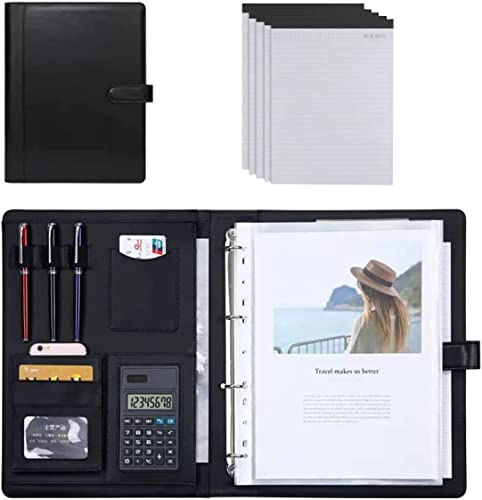 Asfgchh A4 Konferenzmappe A4 PU Leder Padfolio Professionelle Portfolio Mit Herausnehmbarem Binder Klemmbrett Binder Organizer Für Business Organizer Interview Und Meeting von Asfgchh