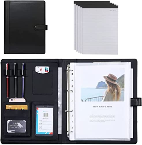 Asfgchh A4 Konferenzmappe A4 PU Leder Padfolio Professionelle Portfolio Mit Herausnehmbarem Binder Klemmbrett Binder Organizer Für Business Organizer Interview Und Meeting von Asfgchh