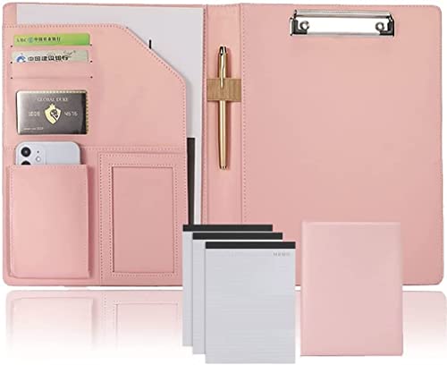 Asfgchh A4 Konferenzmappe Zwischenablage Ordner Padfolio Zwischenablage Leder Planer Binder Mit Taschen Für Business Konferenz Notebook Clip Boards Männer Frauen von Asfgchh