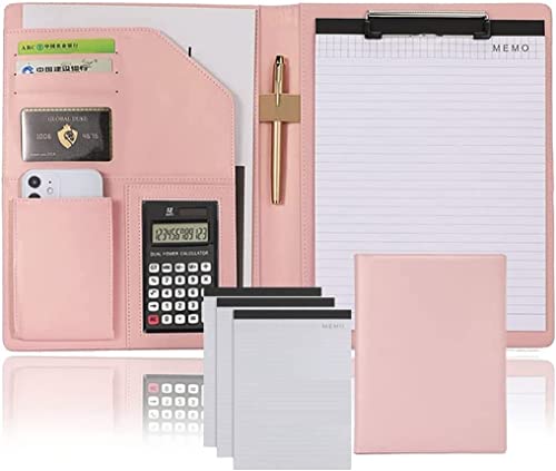 Asfgchh A4 Konferenzmappe Zwischenablage Ordner Padfolio Zwischenablage Leder Planer Binder Mit Taschen Für Business Konferenz Notebook Clip Boards Männer Frauen von Asfgchh