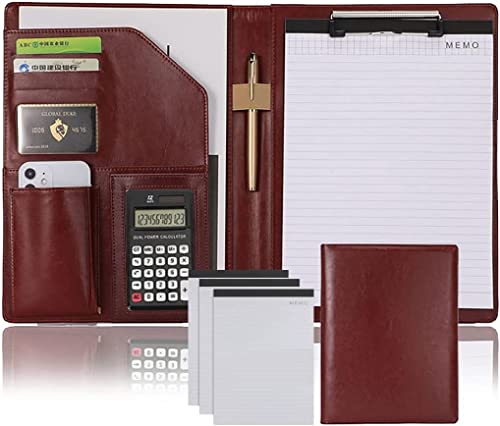 Asfgchh A4 Konferenzmappe Zwischenablage Ordner Padfolio Zwischenablage Leder Planer Binder Mit Taschen Für Business Konferenz Notebook Clip Boards Männer Frauen von Asfgchh